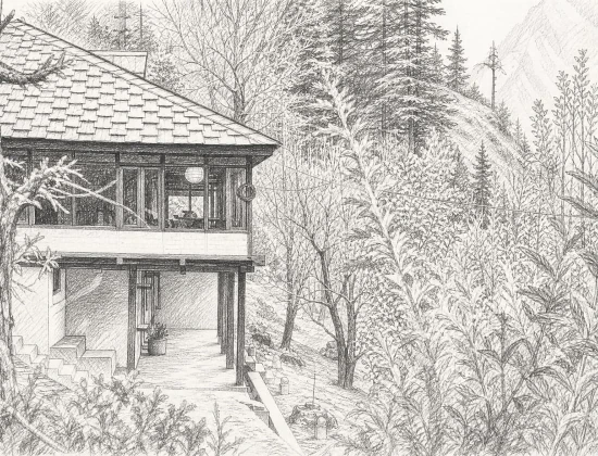 Mountain valley landscape ready for arrival