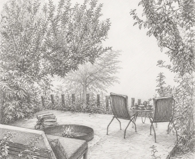 Peaceful outdoor space for unplugging