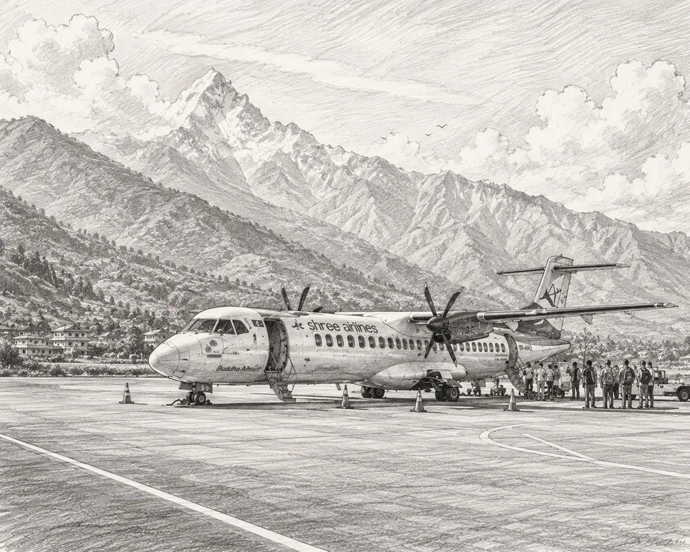 Sketch of Bhuntar Airport