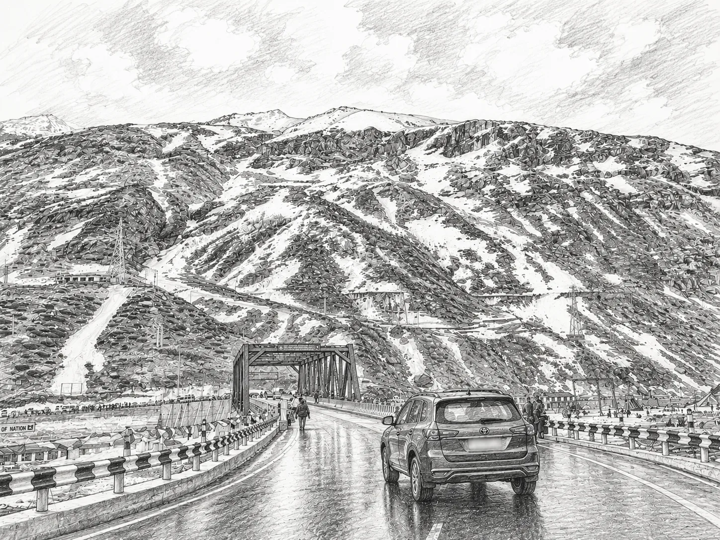 Sketch of the road trip via Delhi
